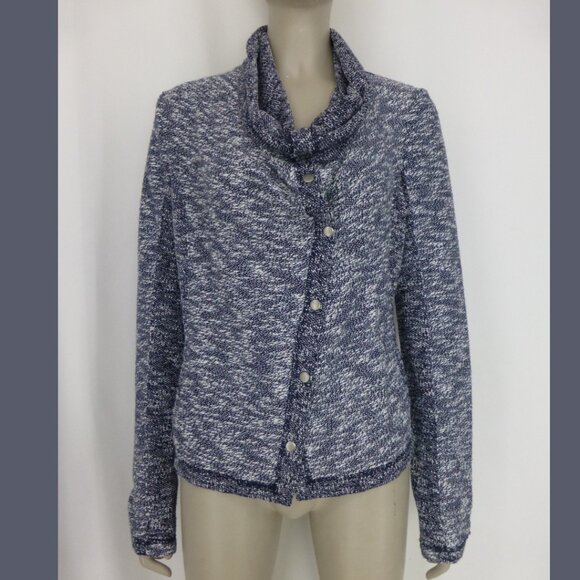 Saturday/Sunday Anthropologie Knit Moto Button-Up Sweater (Size S) - Picture 2 of 10